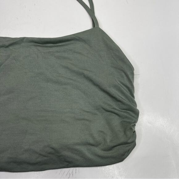 FORE Ruched sides cropped tank top sage - small - Picture 3 of 9